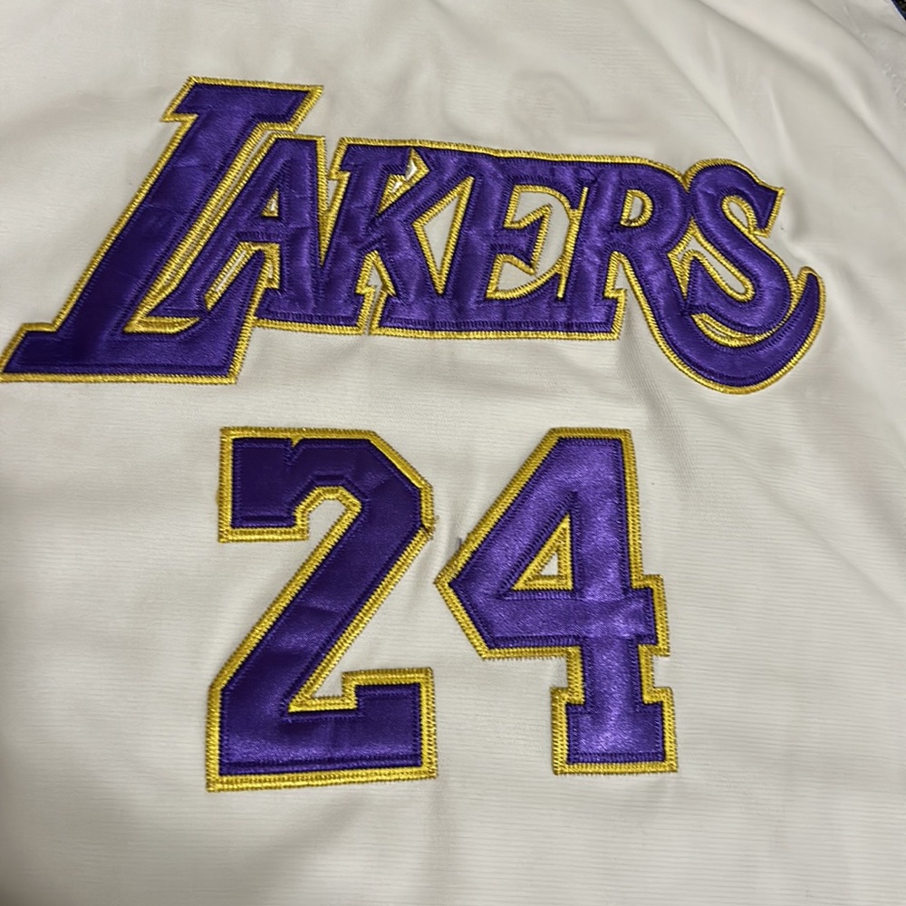 Kobe Bryant NBA Jersey | #24 Adidas Jersey with Champion Trophy | White & Gold - Picture 2 of 9